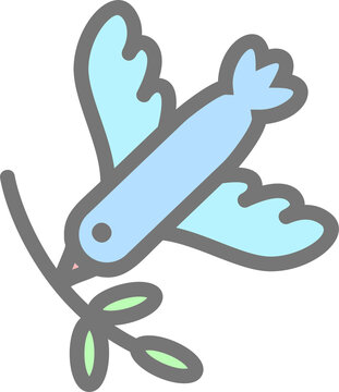 recommend clip art: Easter bird icon. Christian religious outline symbol of saint bird. Pictogram for holly spring holiday.