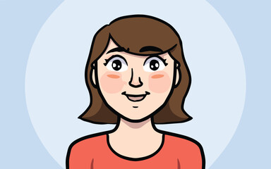 women cartoon style profile avatar picture