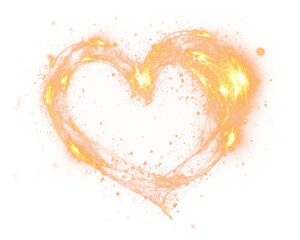 PNG A heartshape magic energy fireworks glowing light