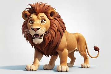 Obraz premium Cartoon lion on a white background