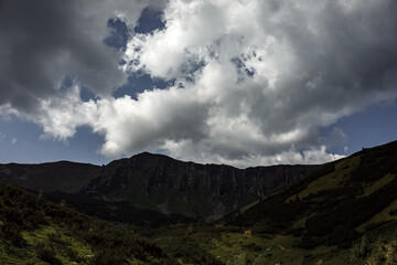Summer day in the mountains. Mount Shpytsi, Chornohora, Carpathian Mountains