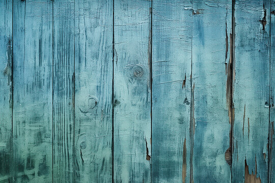 A rustic image of weathered blue wooden planks with chipped paint revealing the natural grain beneath
