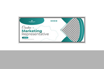 Digital marketing facebook cover and web banner template premium