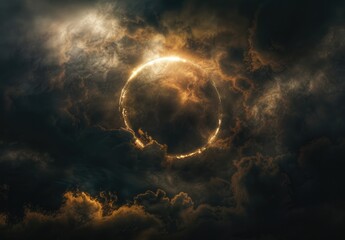 "Ethereal Solar Eclipse: Enigmatic Egg-shaped Shadow Illuminated by Sun's Rays"