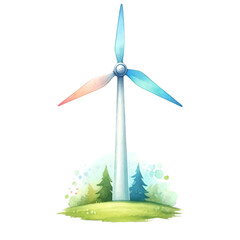 wind turbine and green grass
