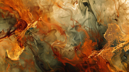 Earthy toned abstract flames, soothing and grounded design.