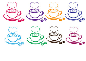 Stylish , fashionable and awesome coffee typography art and illustrator, Print ready vector  handwritten phrase coffee T shirt hand lettered calligraphic design.coffee cup Vector illustration bundle.