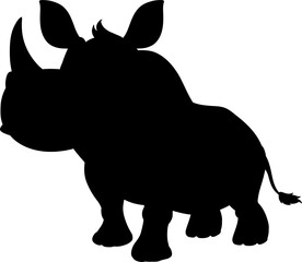 Friendly Cartoon Rhino Illustration