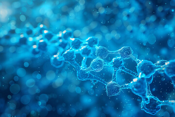 Captivating abstract molecule structure on blue background 