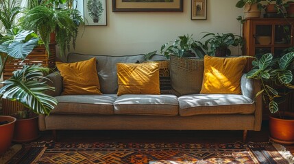 Obraz premium Living Room Filled With Plants and Couch