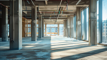 Construction of an office building. A blurry background for a construction concept.