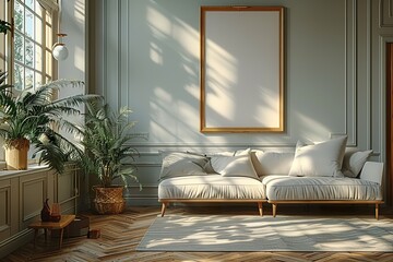 a photo of a living room with Minimalist Style, wall art