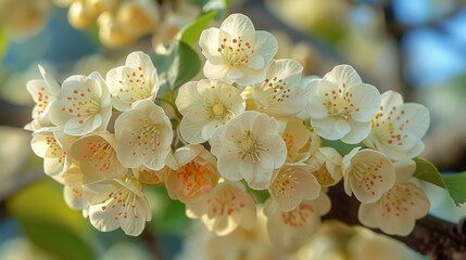Cluster of Flowers Growing on a Tree
