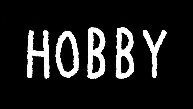 Wiggle text "HOBBY", alpha channel, transparent background