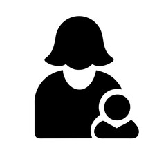 Mom Holds a Baby icon vector graphics element silhouette sign symbol illustration on a Transparent Background