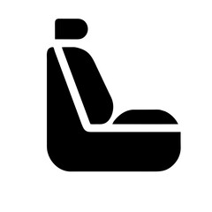 Car Seat icon vector graphics element silhouette sign symbol illustration on a Transparent Background