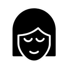 Woman Beauty Face icon vector graphics element silhouette sign symbol illustration on a Transparent Background