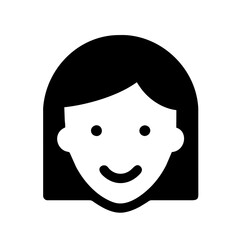 Woman Beauty Face icon vector graphics element silhouette sign symbol illustration on a Transparent Background