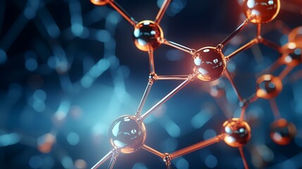 Abstract 3d rendering of molecules. Molecule structure for medical background.
