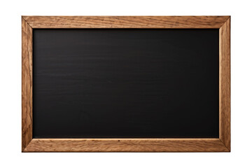 Blank Blackboard in Wooden Frame Isolated on Transparent Background