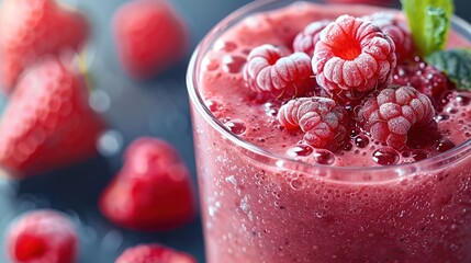 raspberry smoothie with mint