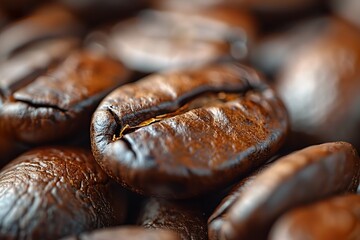 hyper-realistic macro coffee beans