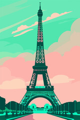 Eiffel tower illustration in vectorial