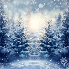 Winter Wonderland: Festive Snowflake Decorations and Fir Tree Elegance