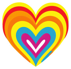 PNG A vector graphic of rainbow heart