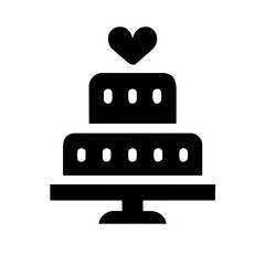 Wedding Cake icon vector graphics element silhouette Wedding sign symbol illustration on a Transparent Background