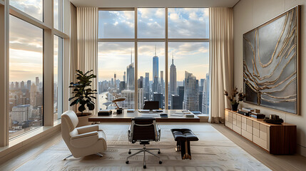 a penthouse office, luxus 