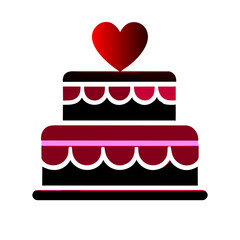 Wedding Cake icon vector graphics element silhouette Wedding sign symbol illustration on a Transparent Background