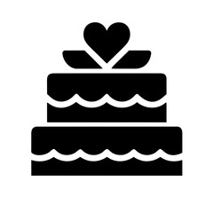 Wedding Cake icon vector graphics element silhouette Wedding sign symbol illustration on a Transparent Background