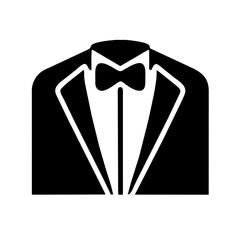 Tuxedo icon vector graphics element silhouette Wedding sign symbol illustration on a Transparent Background