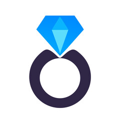 Diamond Ring icon vector graphics element silhouette Wedding sign symbol illustration on a Transparent Background