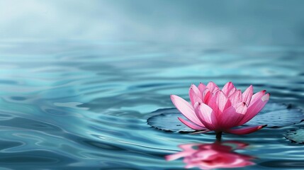 zen lotus flower floating on tranquil water meditation and mindfulness concept illustration