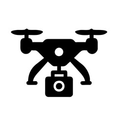 Drone icon vector graphics element silhouette sign symbol illustration on a Transparent Background 