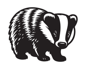 badger silhouette vector icon graphic logo design