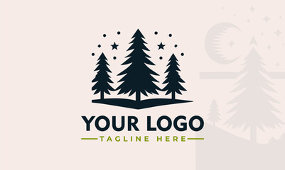 Pine Tree Logo Vector Illustration Logo Tree Geometri design vector for Business Identity Branding