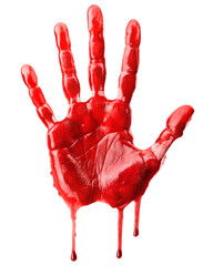 PNG red handprint, bloody hand paint.
