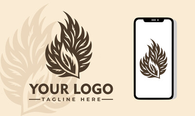 fire leave vector logo design Vintage flower fire logo vector for business identity