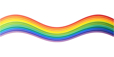 rainbow isolated on transparent background. PNG illustration waving rainbow.