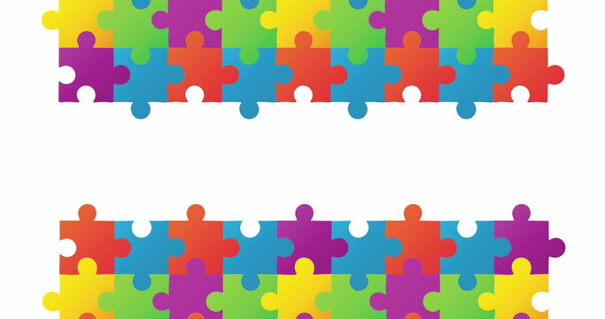 Image of puzzle pieces on white background - Powered by Adobe
