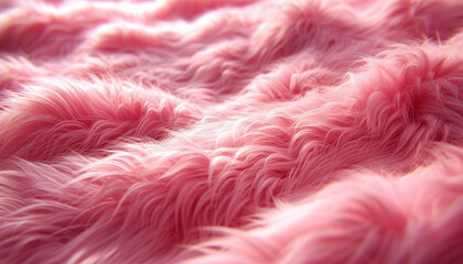 Pink fur texture top view. Pink sheepskin background. Fur pattern. Texture of pink shaggy fur. Wool texture. Sheep fur close up Moving around