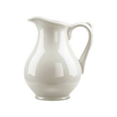White ceramic jug. Isolated on transparent background. 