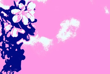 Background with plum blossoms on the left