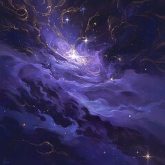 Fototapeta na wymiar Spectacular Cosmic Scene - Nebula in Deep Space