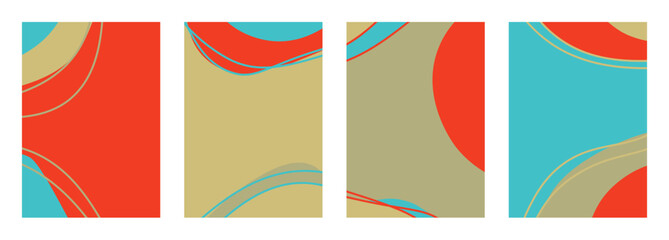 Obraz premium Minimalist abstract hand drawn set background.