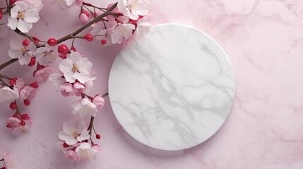 Marble Plate on Pink Table