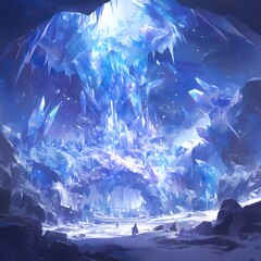 Stunning Ice Cave Wonderland: A Captivating Frozen Paradise for Promotional Materials and Creative Projects